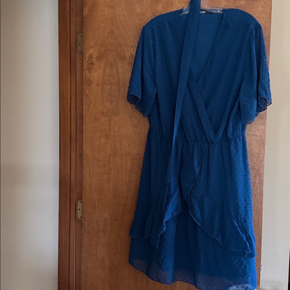 Teal Faux Wrap Dress XXL